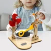 Juguete de experimento científico de madera: máquina de burbujas DIY para niños