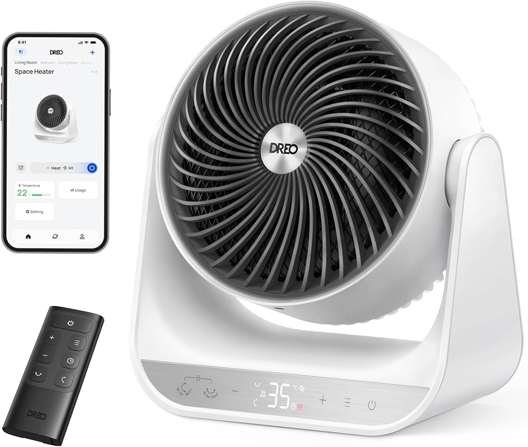 Calefactor Dreo 2000W: Calor en 3D y modo ECO para ahorrar luz