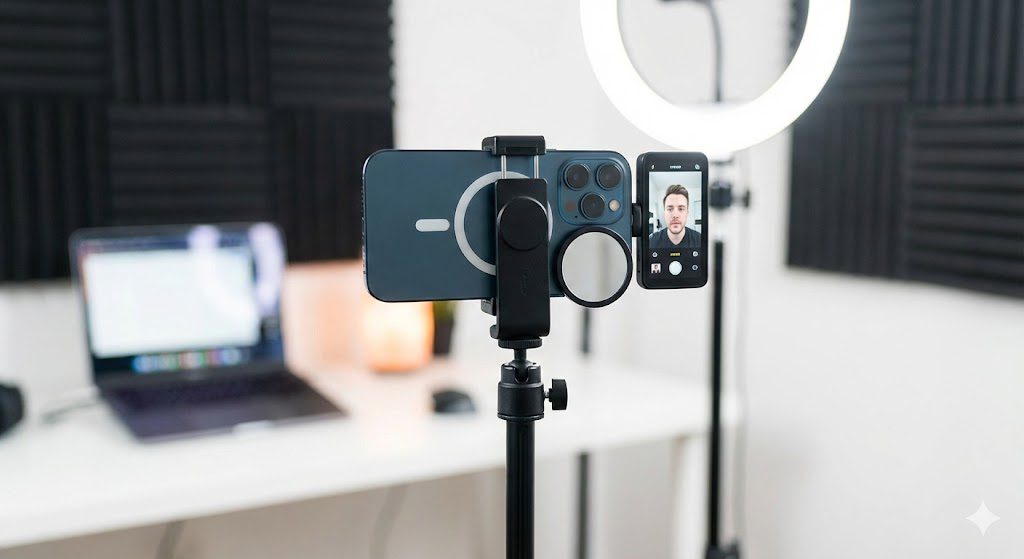 El truco para grabarse con la cámara trasera del móvil y verte a la vez